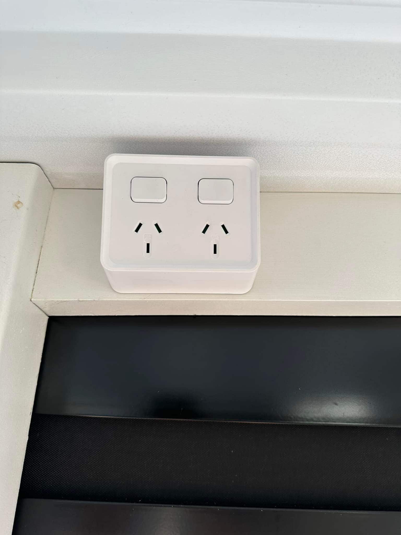 White Electrical Outlet With Two Power Sockets — SparkSafe Electrical in Shellharbour, NSW