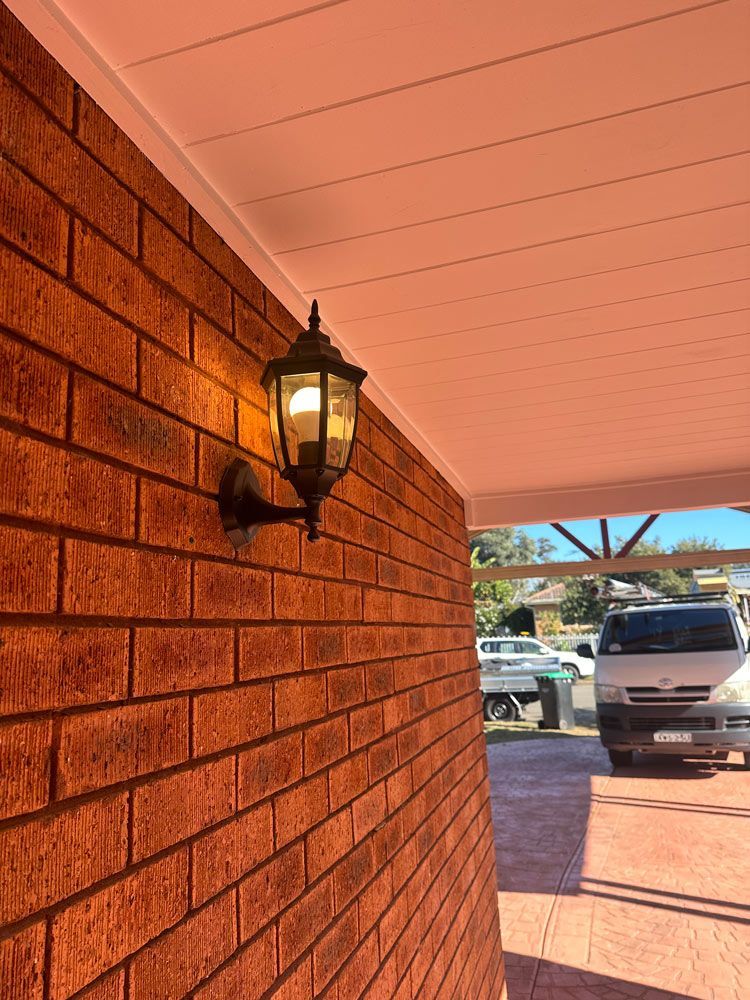 Brick Wall with Installed Light