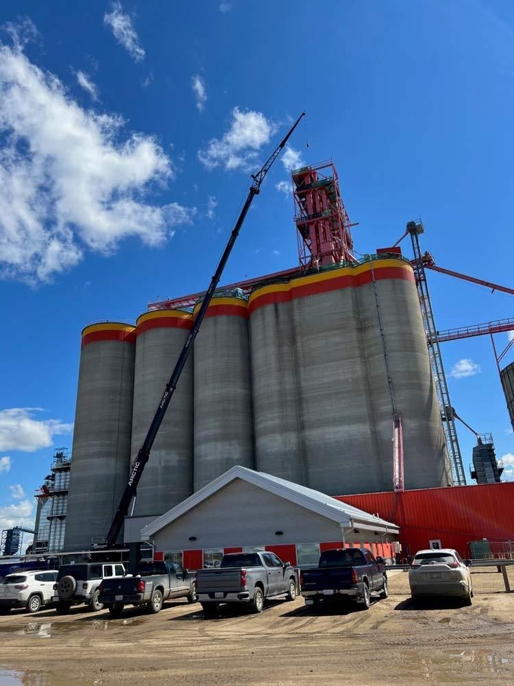 Grain terminal in Alberta installed by Centurion Cranes