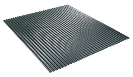 Gray corrugated metal sheet.
