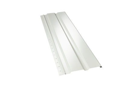 White metal siding panel.