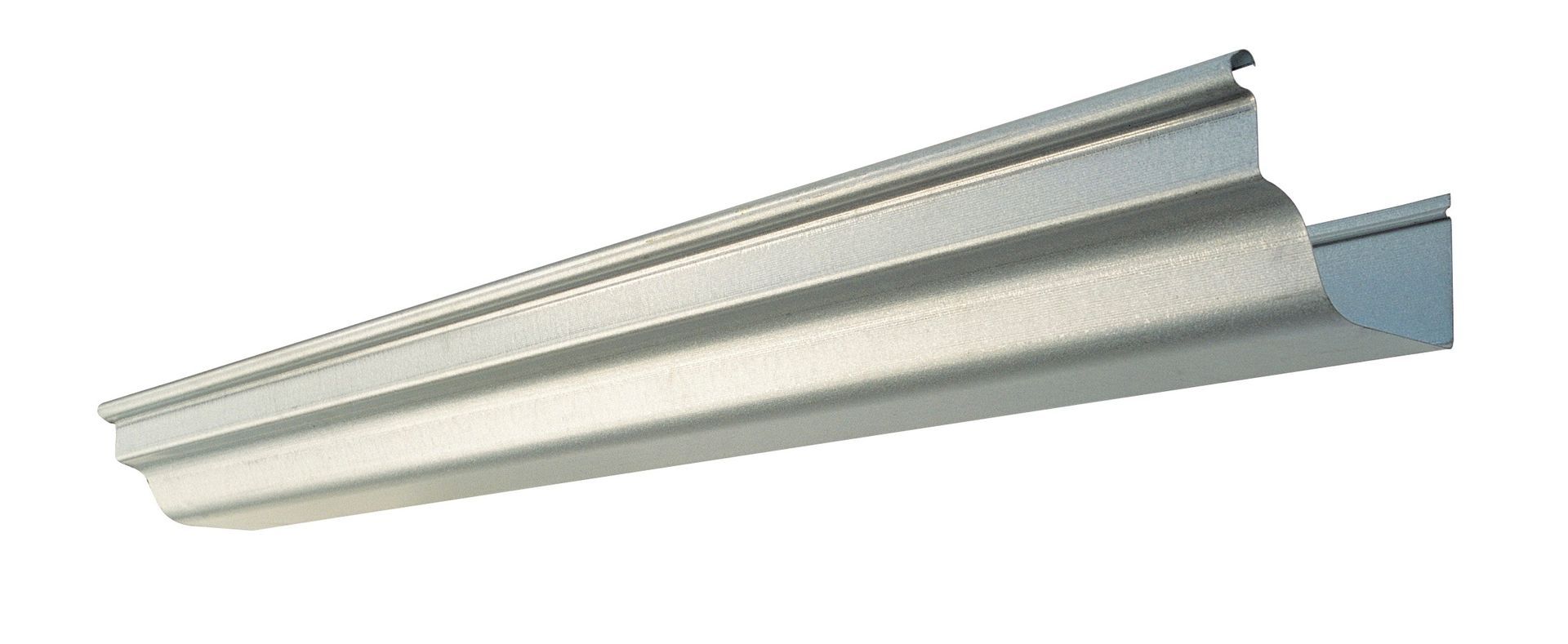 Silver metal gutter.
