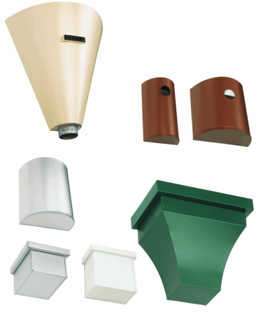Various styles of decorative metal vent covers in shades of beige, brown, silver, white, and green.