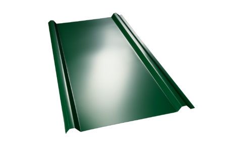 Green metal roofing panel.