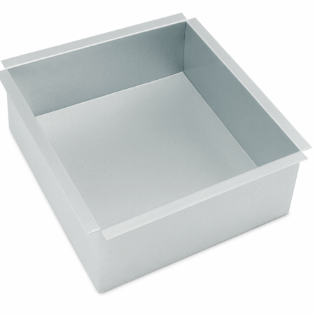 Square, silver baking pan.