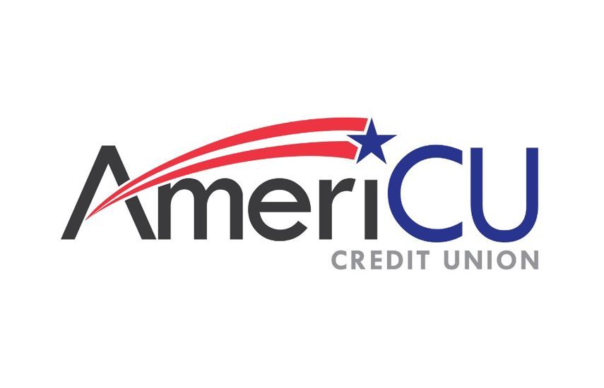AmeriCU Credit Union logo with a red and blue arc, star, and text.
