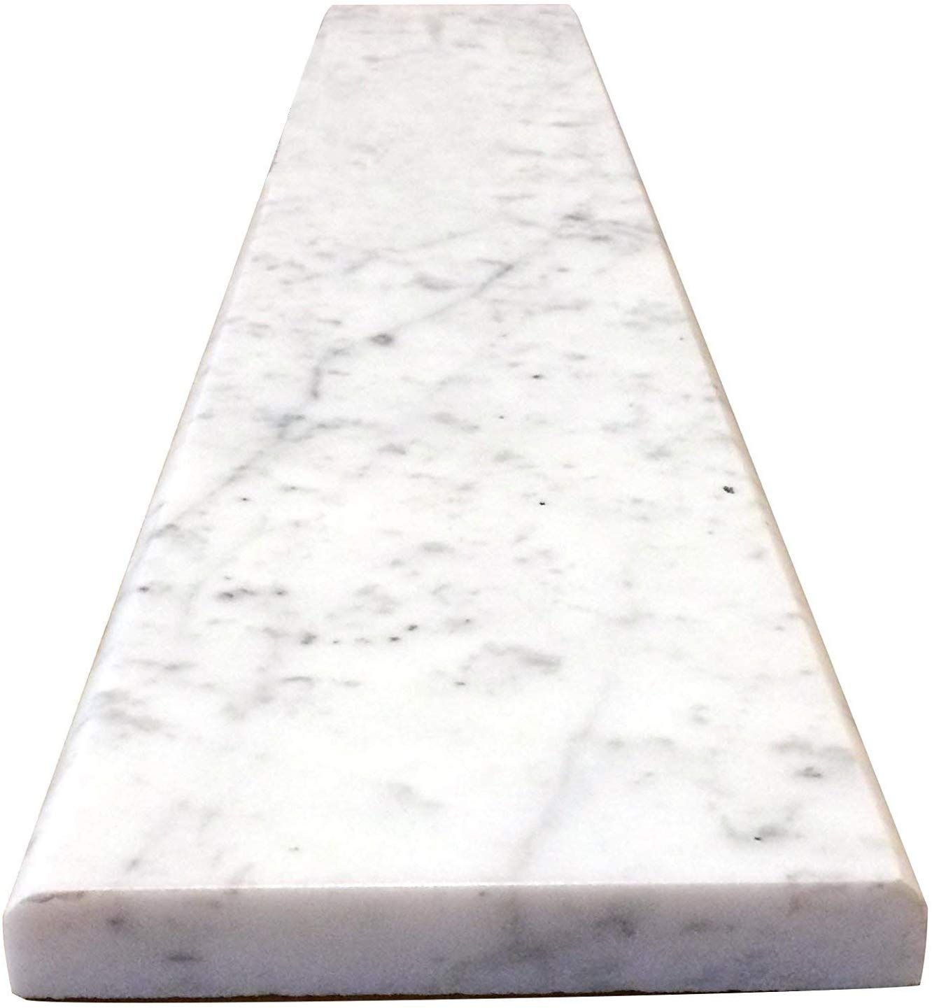 A white marble counter top with a white background