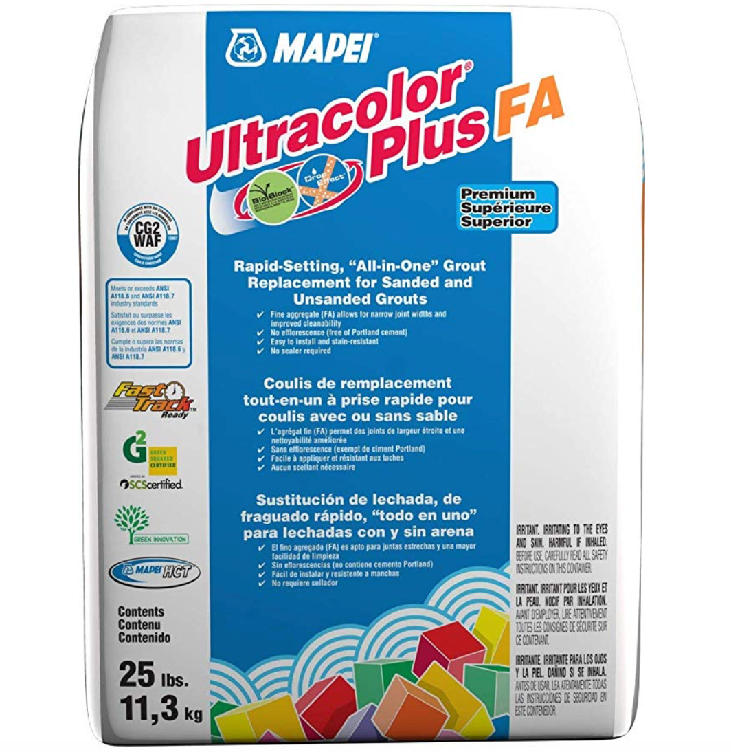 A bag of mapei ultracolor plus fa