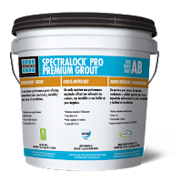 A bucket of spectralock pro premium grout on a white background.