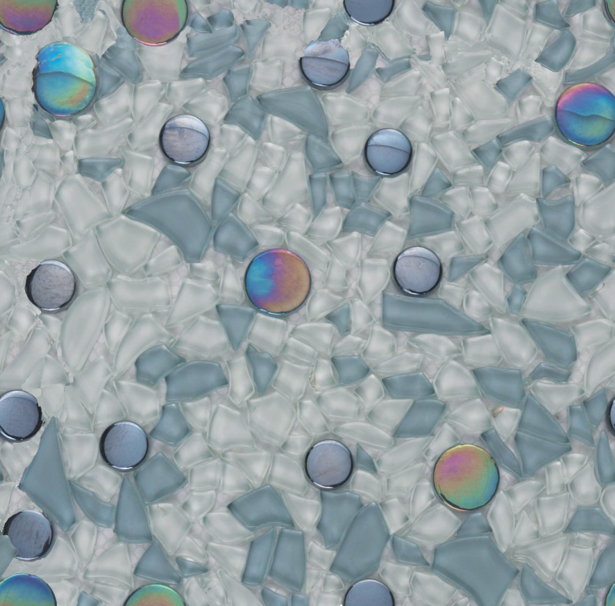 A close up of a tile with circles on it