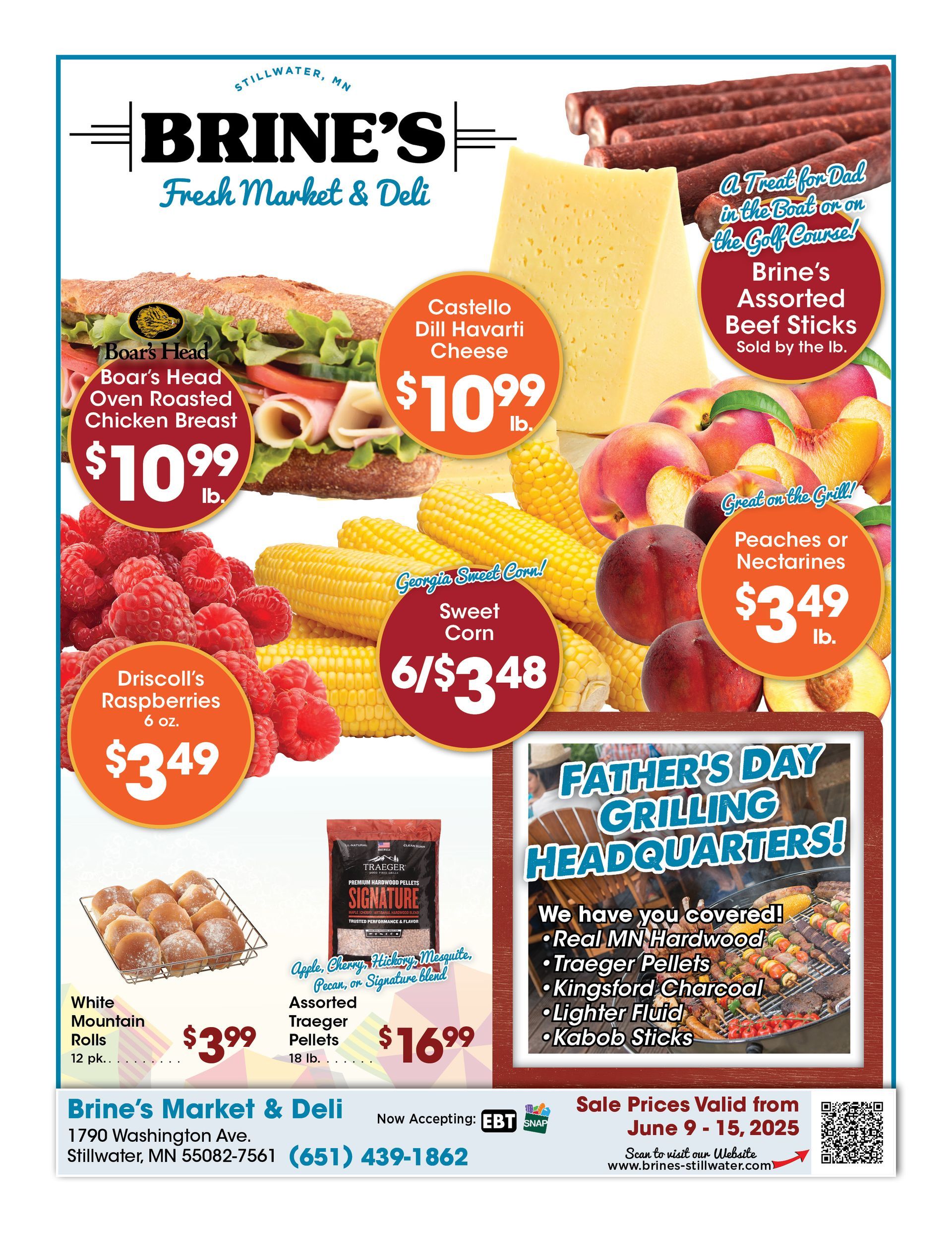 An advertisement for brine 's fresh market and deli