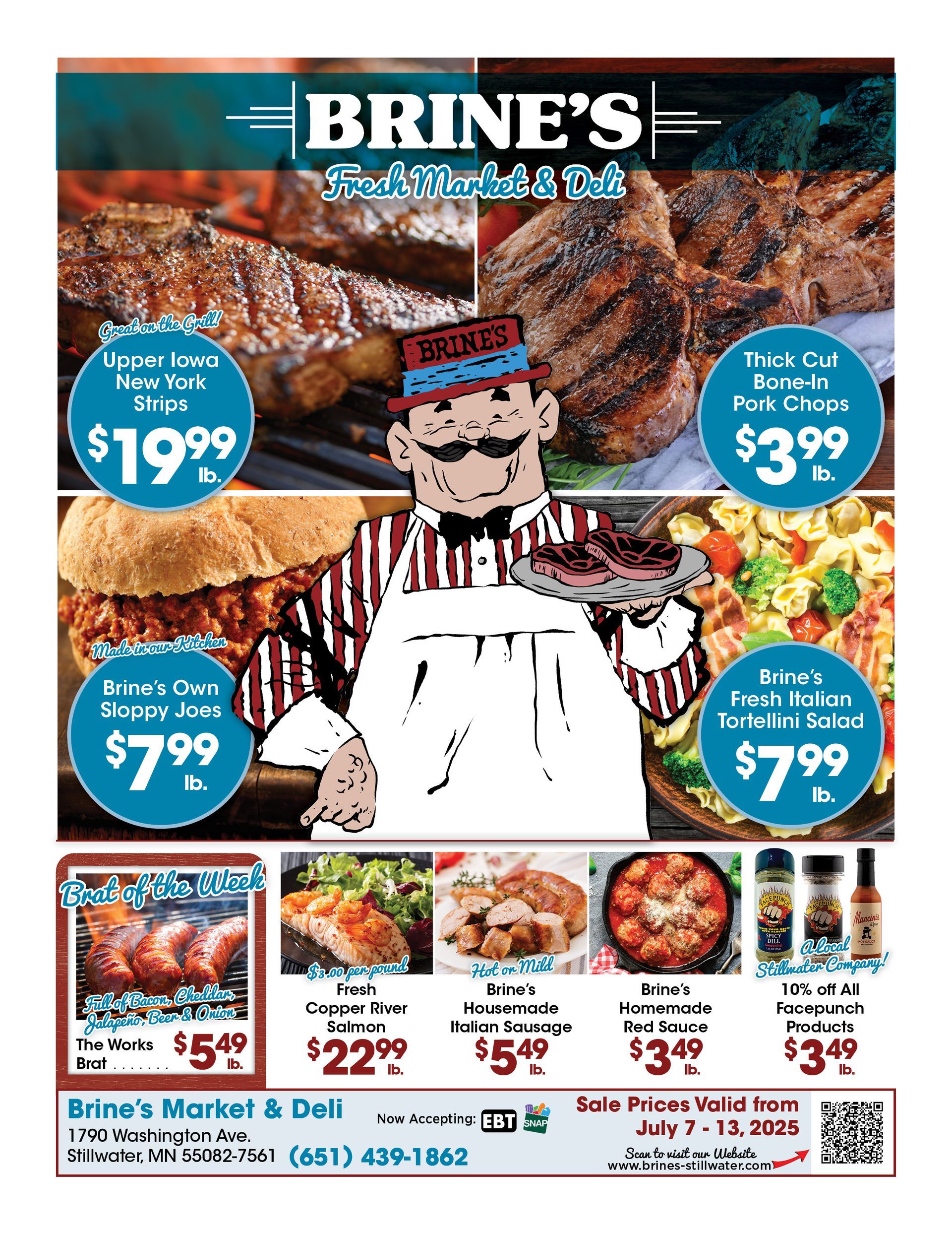 A flyer for brine 's fresh meat & deli