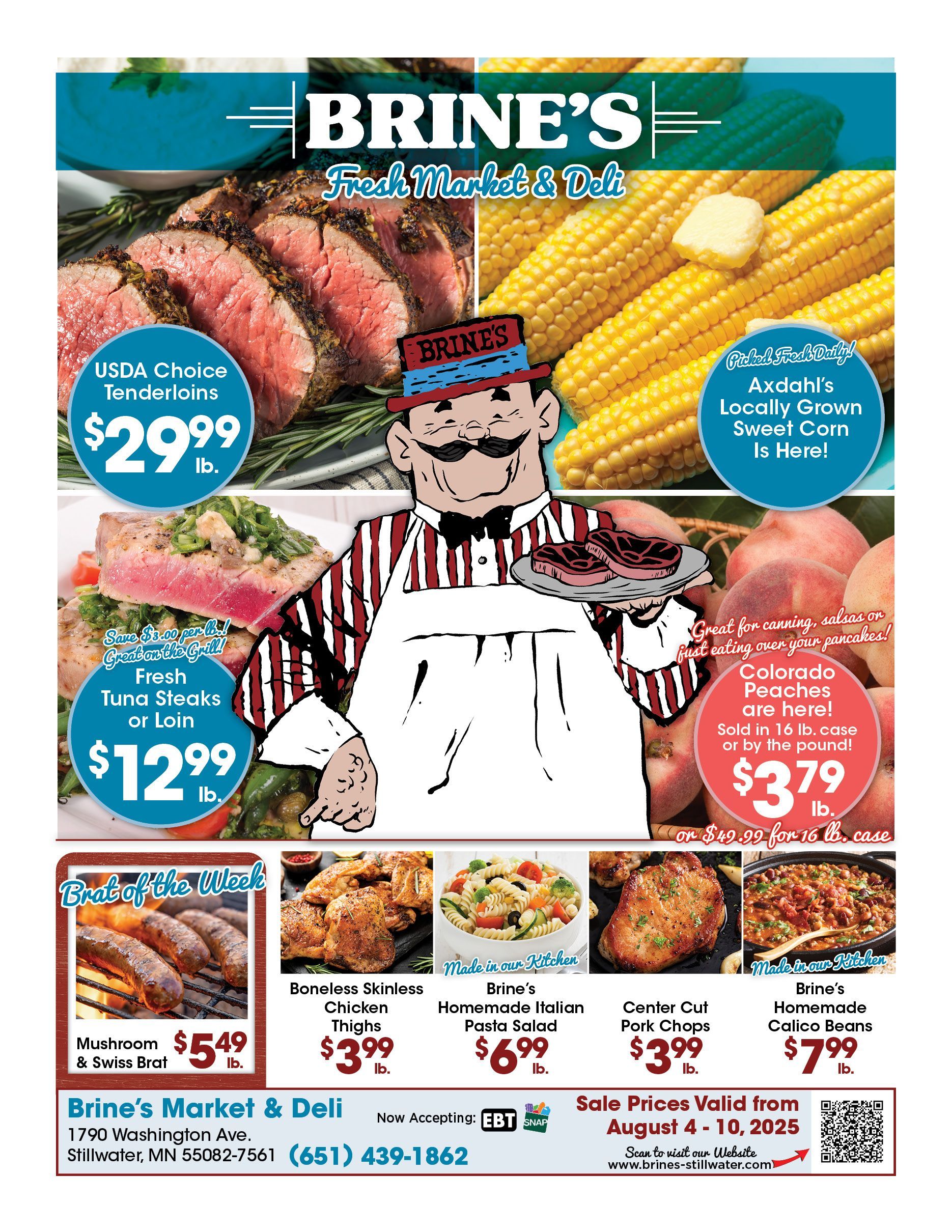 A flyer for brine 's fresh meat & deli