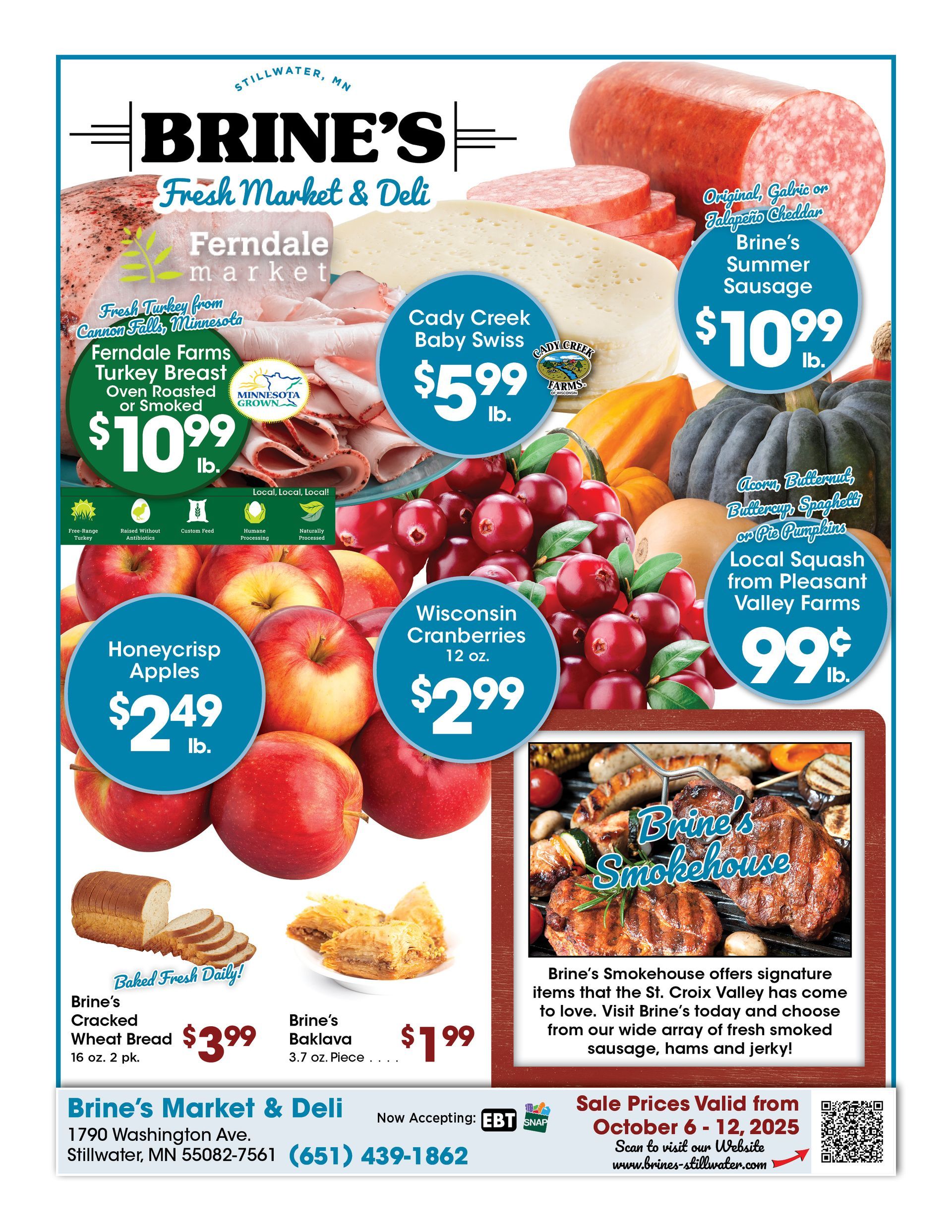 An advertisement for brine 's fresh market and deli