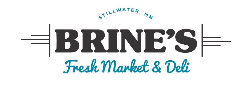 A logo for brine 's fresh market and deli