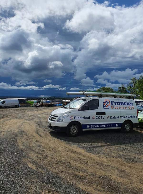 Frontier Service Vehicle, Blue Sky Background  — Electrician in Newtown, QLD
