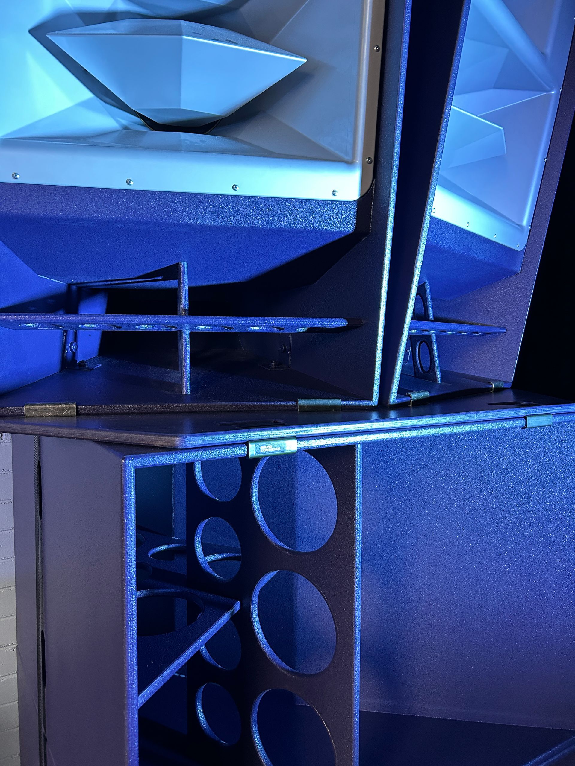 Funktion-One R1 loudspeaker with horn-loaded mid/high and woofer.