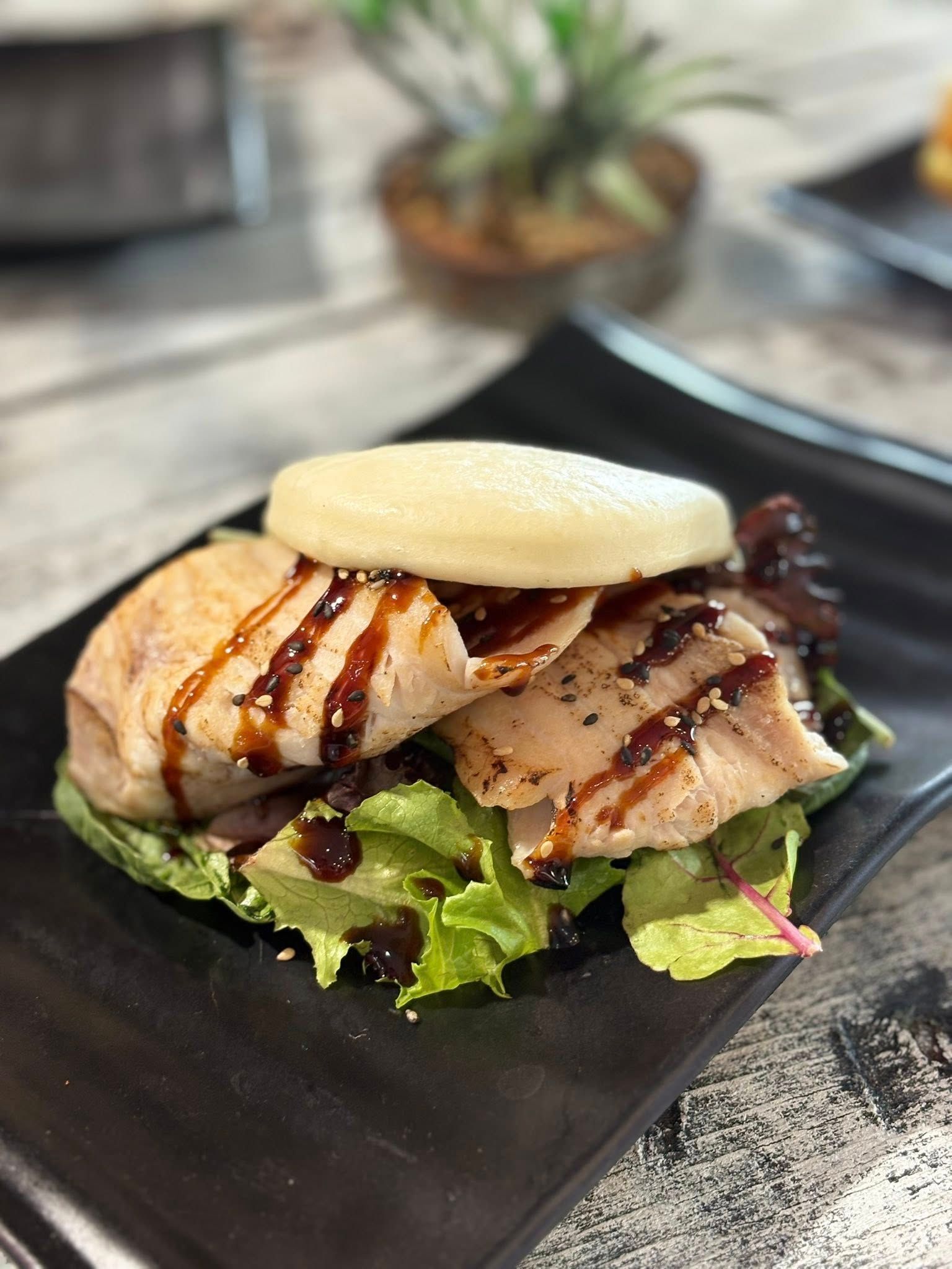 Pork Belly Bao Bun — Pt Cartwright Seafoods in Warana, QLD