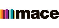 A colorful logo for a company called mace