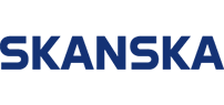 The word skanska is written in blue letters on a white background.