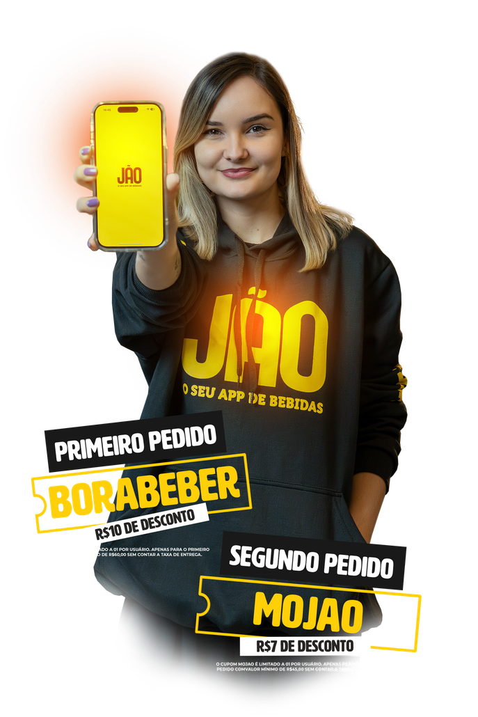 Mulher com Celular na mão - Jão Delivery