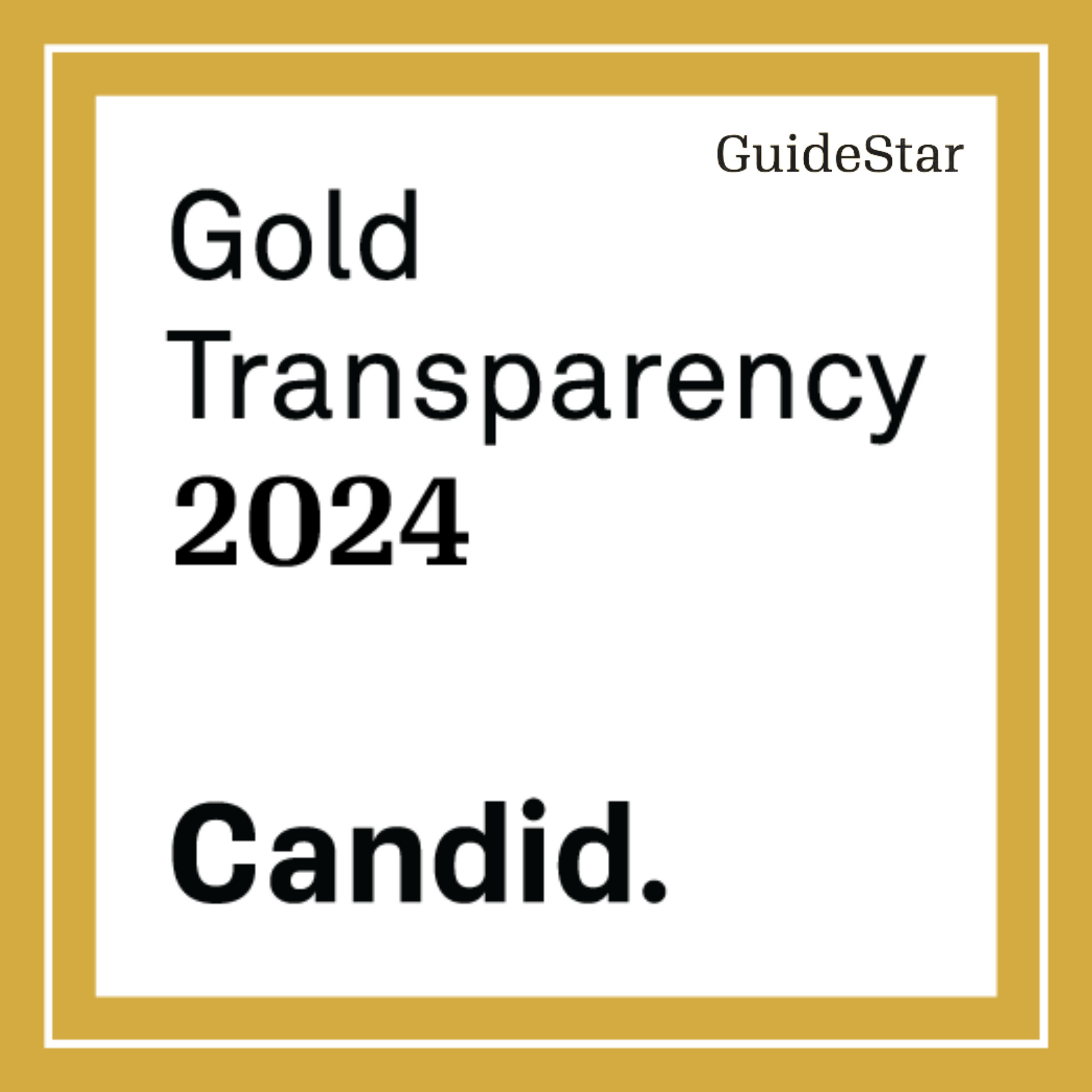 Gold Transparency Award 2024 awarded by Candid