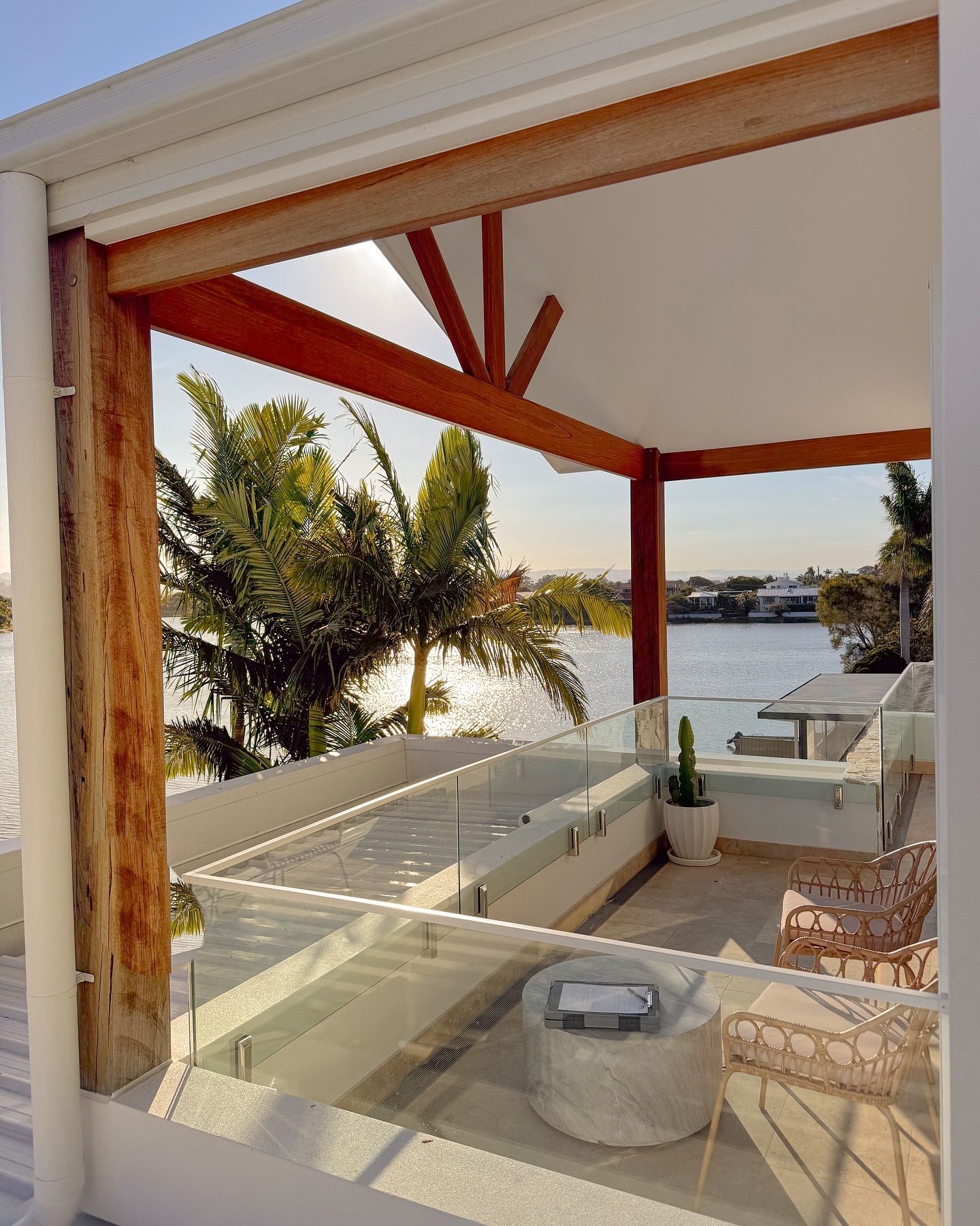 Beautiful balcony with view on Gold Coast Canal