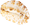 Um close de um pedaço de pão em um fundo branco.