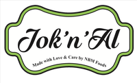 The logo for jok 'n ' al made with love and care by nbm foods