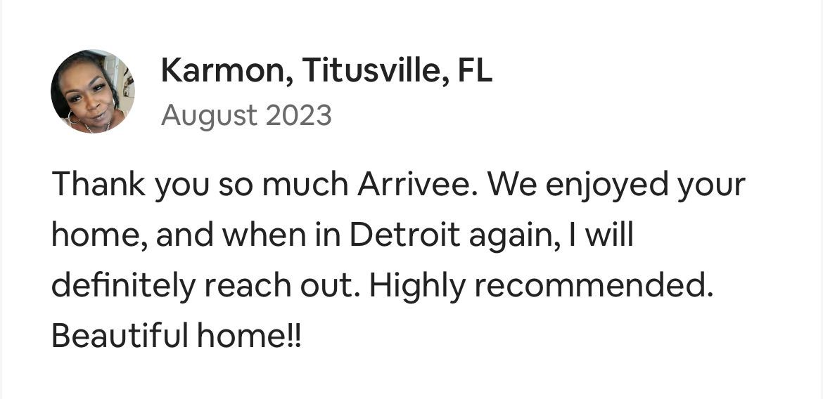 Five-star Airbnb reviews praising Arrivee's exceptional vacation rental management services