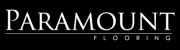 The Paramount Flooring logo: white serif text on a black background, with "Paramount" above a thin line and "Flooring".