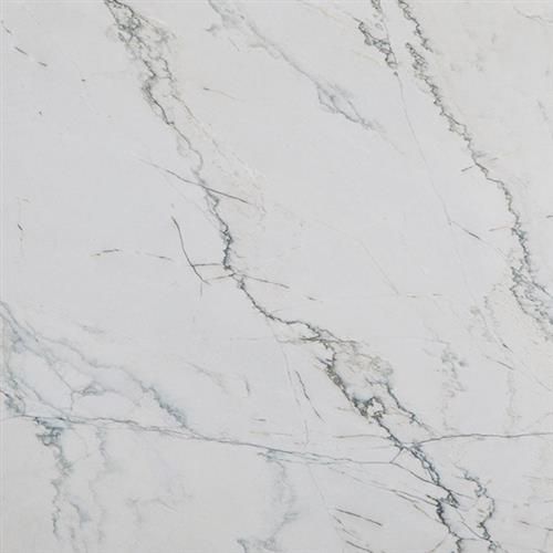 White marble slab with prominent, thin grey veins running diagonally across the surface.