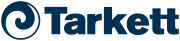 Dark blue Tarkett logo featuring a circular swirl icon to the left of the brand name in a bold, sans-serif font.