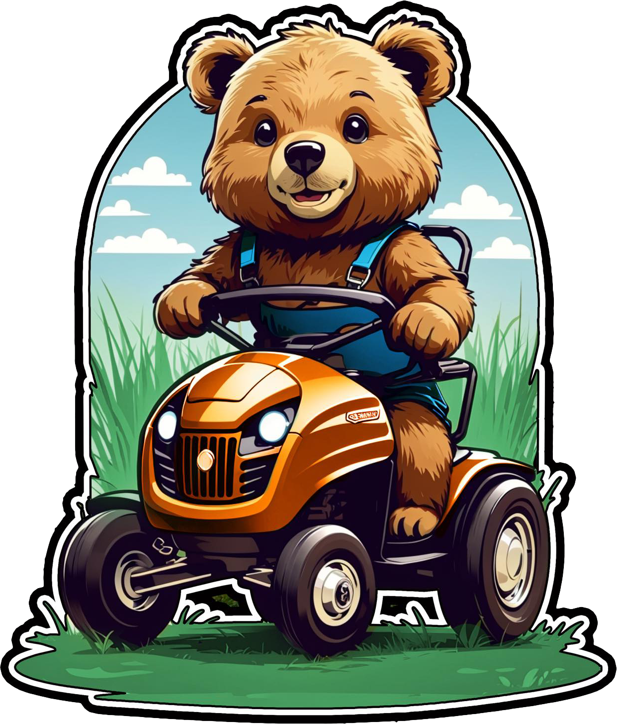 Bear Riding A Lawn Mower - Christiansburg, VA - Little Bear Lawn