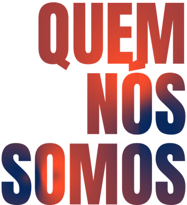 A logo that says quem nos somos on a white background