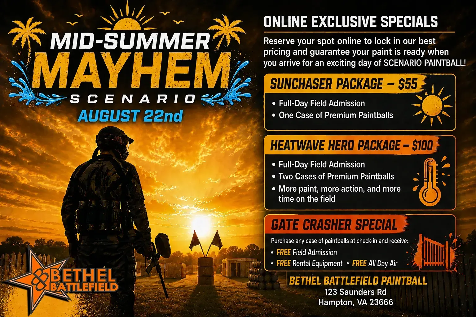 An advertisement for a halloween shootout big game