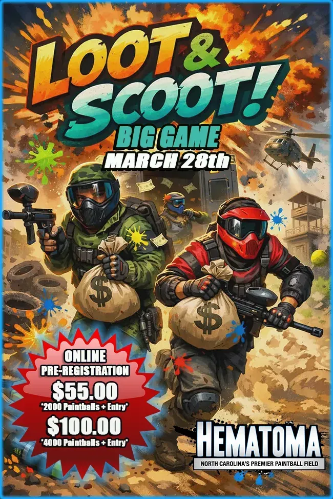 An advertisement for a halloween shootout big game