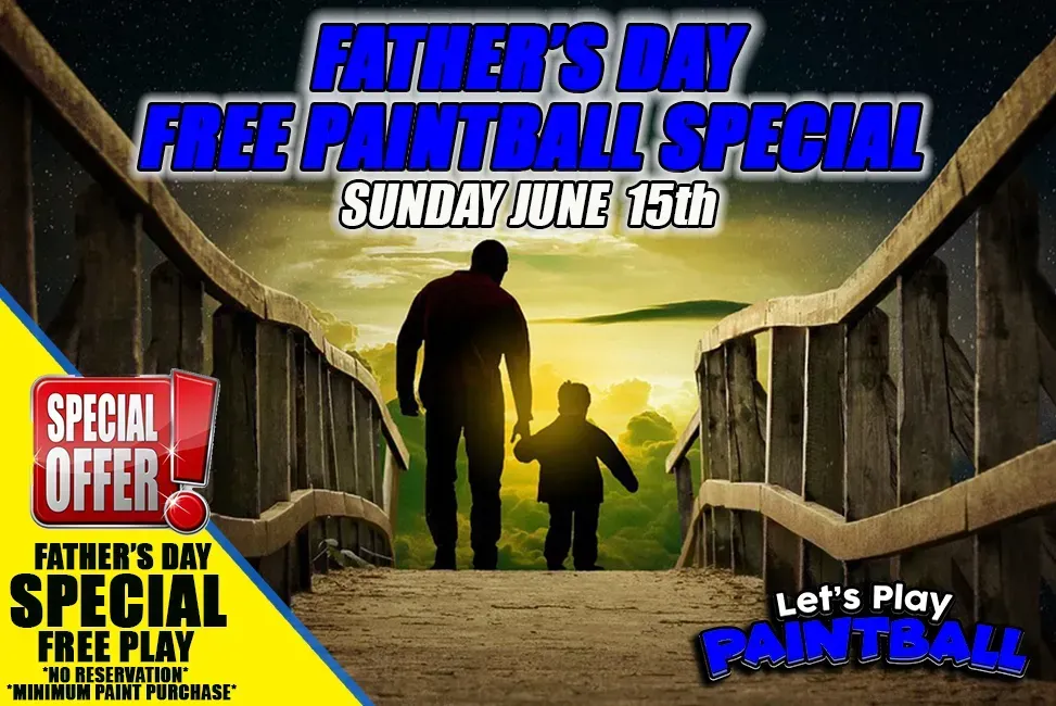 An advertisement for father 's day free play with any paint purchase