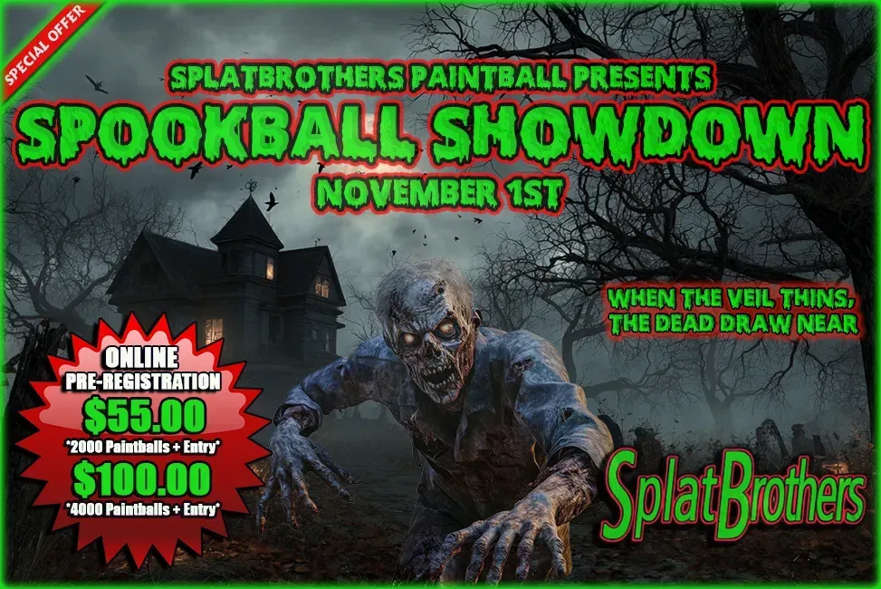An advertisement for a halloween shootout big game