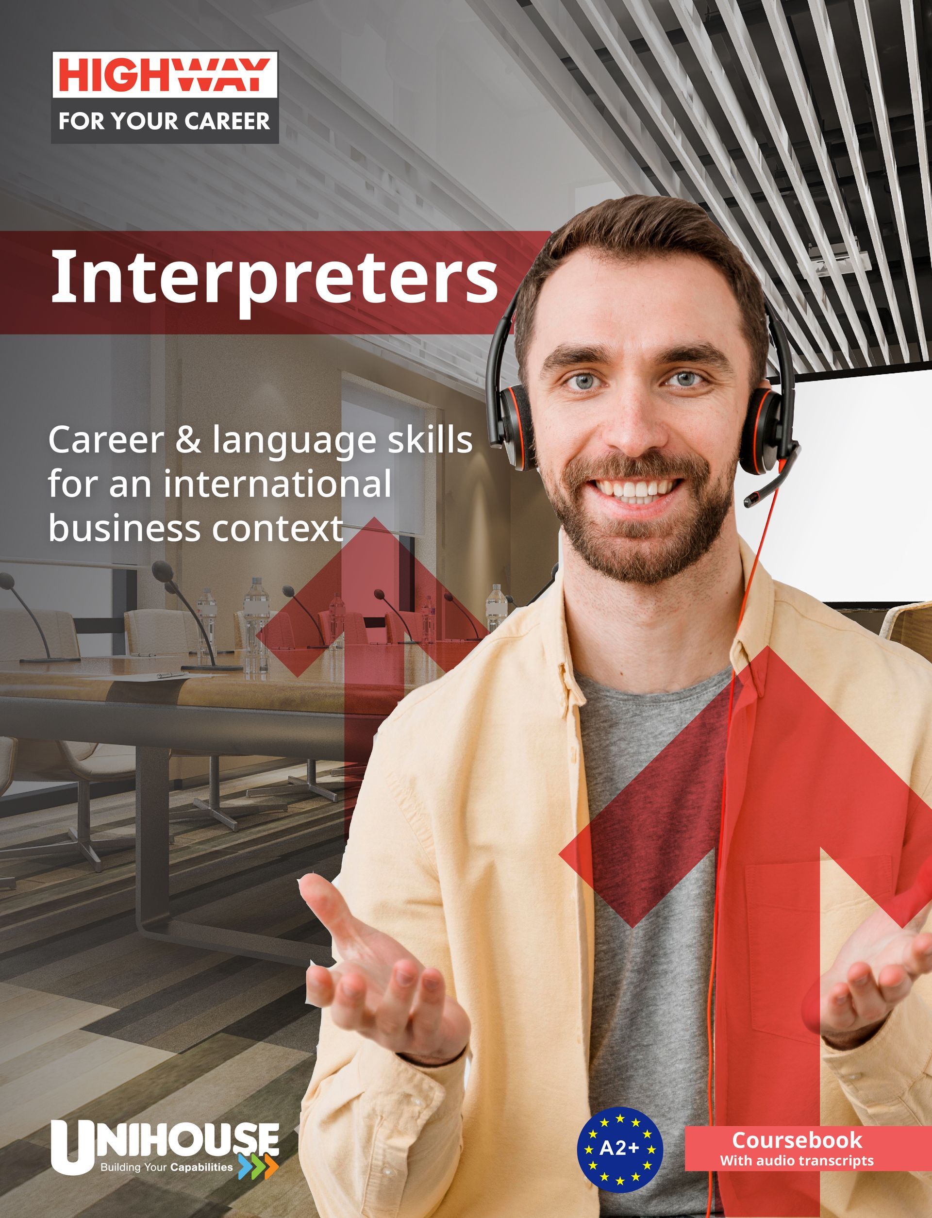 A man wearing headphones is on the cover of a book about interpreters.