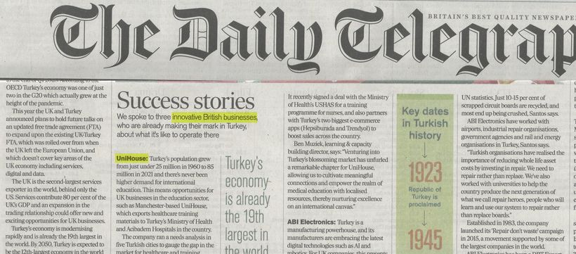 A close up of the daily telegraph newspaper
