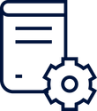 Book with text and gear icon representing proactive IT support plans for complex environments.