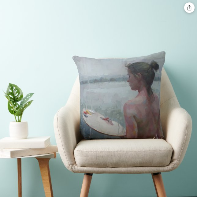Naked Woman of Art Throw Pillow