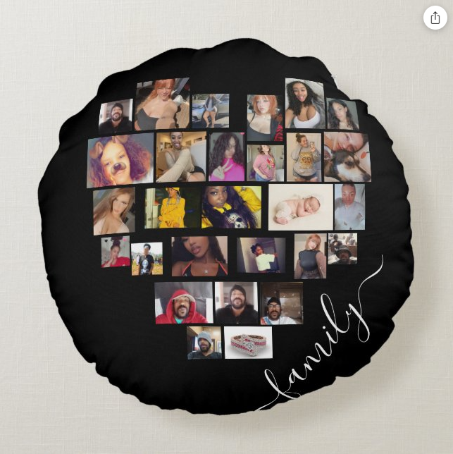 Blue Heart Of Love Round Pillow