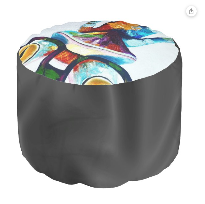 Colorful Frog Round Pouf Pillow