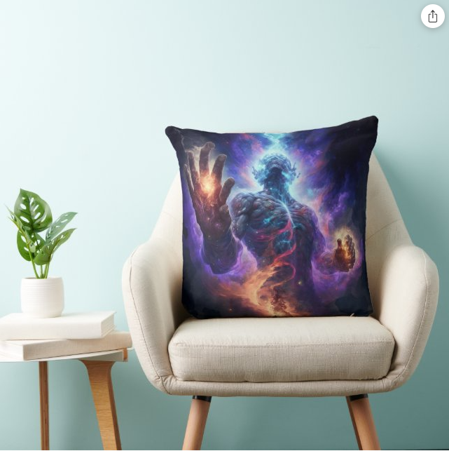 Guardian Of The Universe Bit Coin Throw Pillow
