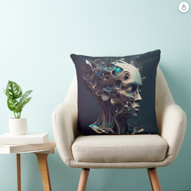 A.I. Woman Throw Pillow