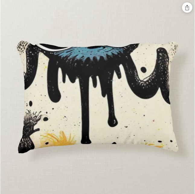 Blurr Of Ink Man Accent Pillow