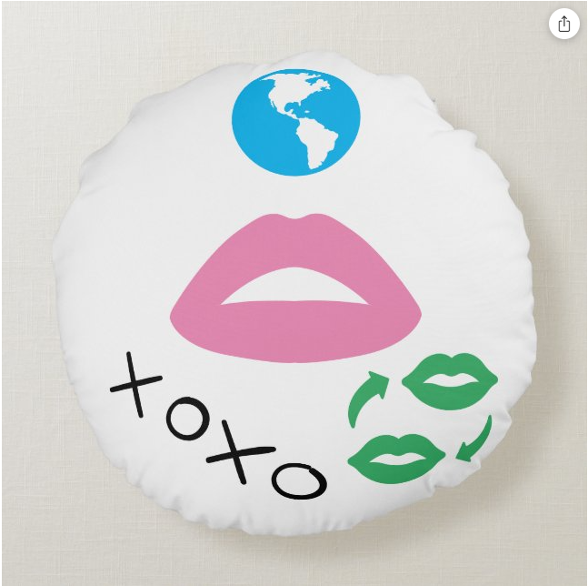 X.O.X.O Heart Of Love Round Pillow