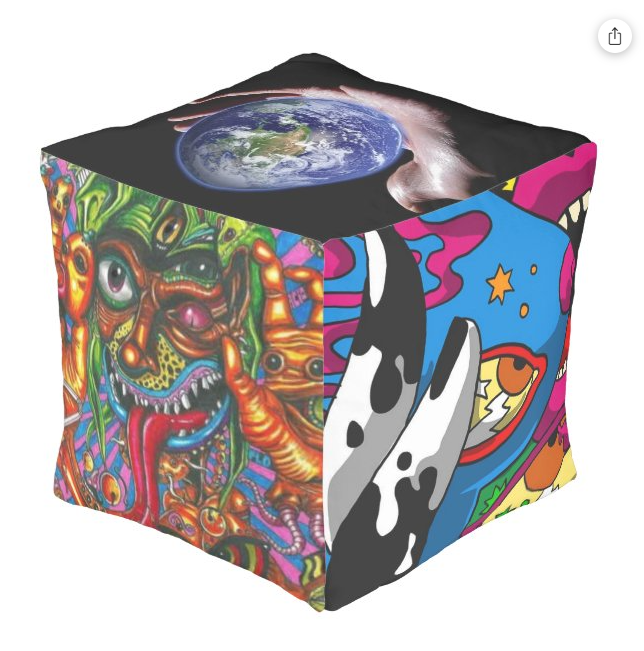 Square Abstract Pouf Pillow